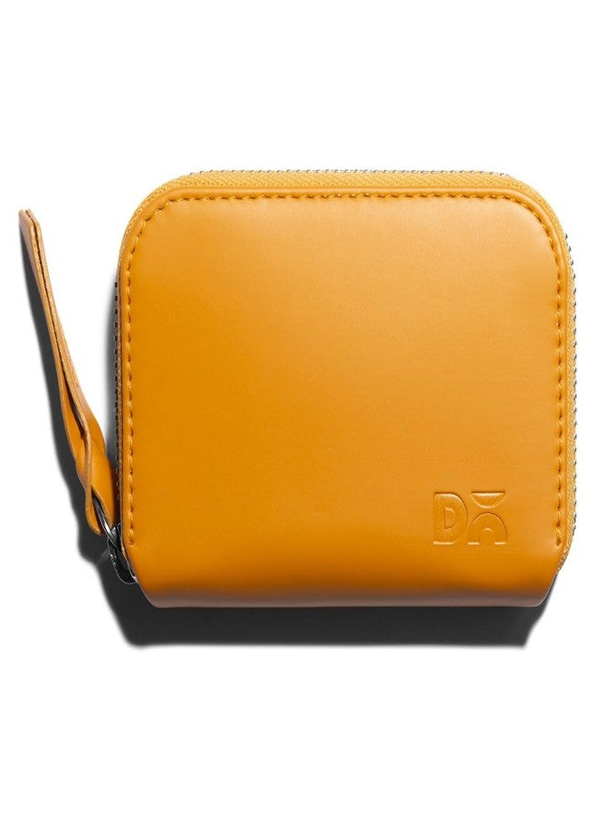 DailyObjects Chrome Yellow Zipper Slim Card & Coin Wallet | Made with Vegan Leather Material | Carefully Handcrafted | Coin Pocket - Image 1